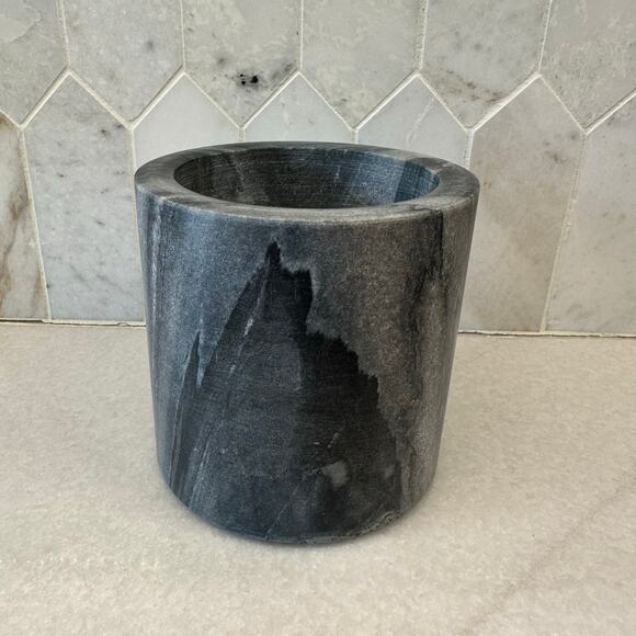 Black Marble Candle Vessel Home Decor Vase New - Picture 1 of 3